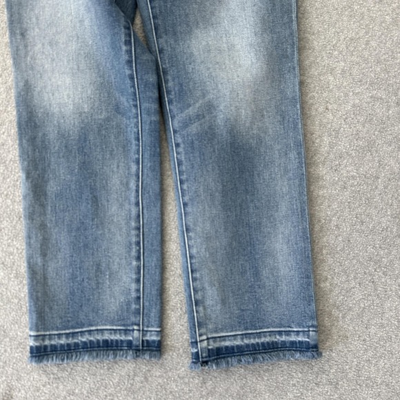 Burberry Jeans Womens 29 Mid Rise Slim Crop Blue Wash Frayed Hem Stretch Denim - Picture 5 of 9